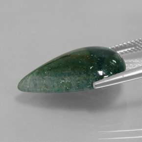 Avventurina naturale verde da 12,71 ct, taglio a pera, traslucido