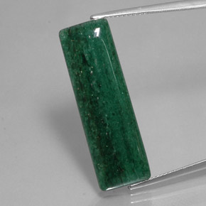 Avventurina naturale verde da 16,88 ct, baguette, traslucido