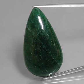 Avventurina naturale verde da 42,78 ct, taglio a pera, traslucido