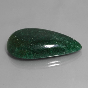 Avventurina naturale verde da 42,78 ct, taglio a pera, traslucido