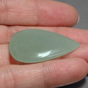 Avventurina naturale verde da 23,01 ct, taglio a pera, traslucido