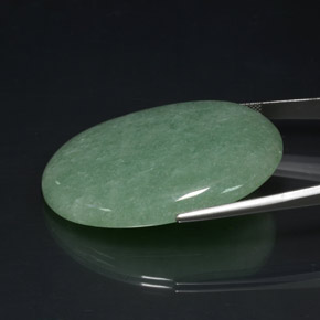 Avventurina naturale verde da 90,47 ct, taglio ovale, opaco
