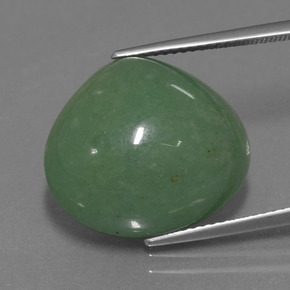 Avventurina naturale verde da 21,35 ct, taglio a pera, traslucido