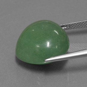 Avventurina naturale verde da 21,35 ct, taglio a pera, traslucido