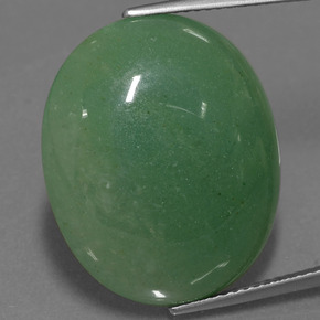 Avventurina naturale verde da 22,77 ct, taglio ovale, traslucido