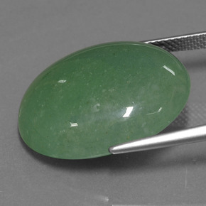 Avventurina naturale verde da 22,77 ct, taglio ovale, traslucido