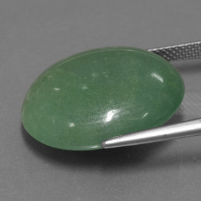 Avventurina naturale verde da 25,47 ct, taglio ovale, traslucido