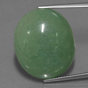Avventurina naturale verde da 24,45 ct, taglio ovale, traslucido