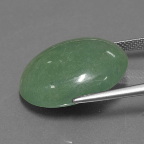 Avventurina naturale verde da 24,45 ct, taglio ovale, traslucido