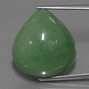 Avventurina naturale verde da 31,37 ct, taglio a pera, traslucido