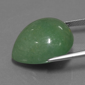 Avventurina naturale verde da 31,37 ct, taglio a pera, traslucido