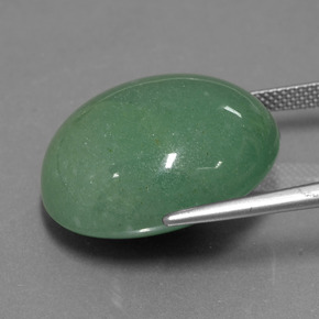 Avventurina naturale verde da 40,33 ct, taglio ovale, traslucido