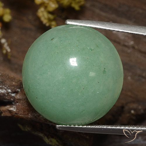24.39ct Naturale Verde muschio pallido Avventurina, Rotondo, Traslucido