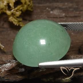 Avventurina Verde muschio pallido naturale da 24.39 ct, Rotondo, Traslucido