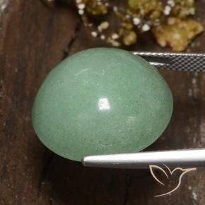 Avventurina Verde muschio pallido naturale da 23.26 ct, Rotondo, Opaco