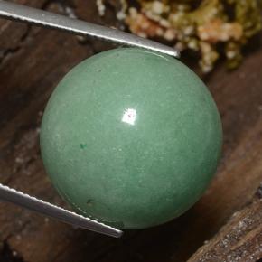 Avventurina Verde muschio pallido naturale da 24.50 ct, Taglio rotondo, Opaco