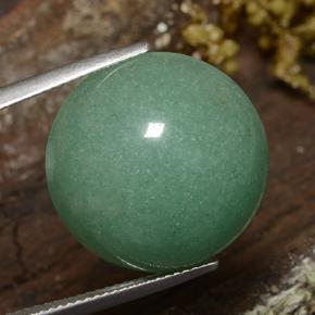 Avventurina verde muschio naturale da 23.81 ct, Taglio rotondo, Traslucido
