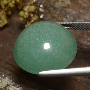 Avventurina verde muschio naturale da 23.81 ct, Taglio rotondo, Traslucido