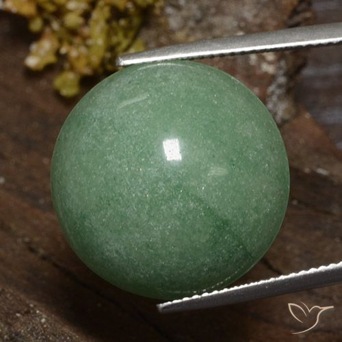 24.31ct Naturale Verde medio Avventurina, Rotondo, Opaco