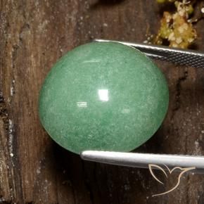 Avventurina Verde muschio pallido naturale da 23.68 ct, Rotondo, Opaco
