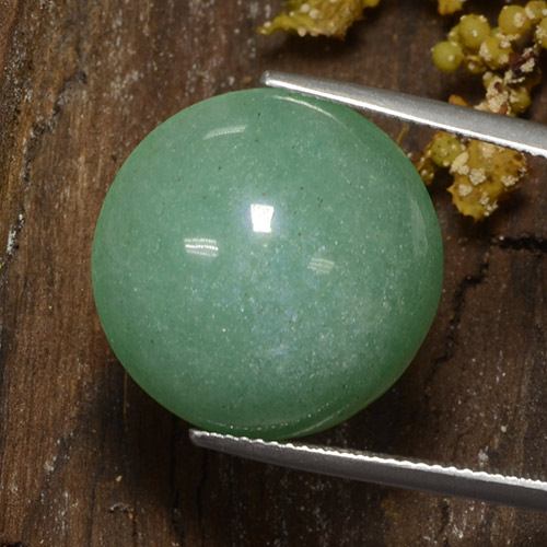 Avventurina naturale verde da 22,70 ct, taglio rotondo, opaco