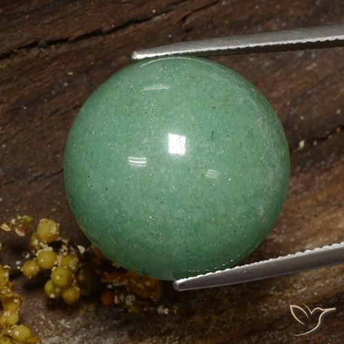 24.56ct Naturale Verde medio Avventurina, Rotondo, Opaco