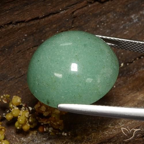 Avventurina Verde medio naturale da 24.56 ct, Rotondo, Opaco