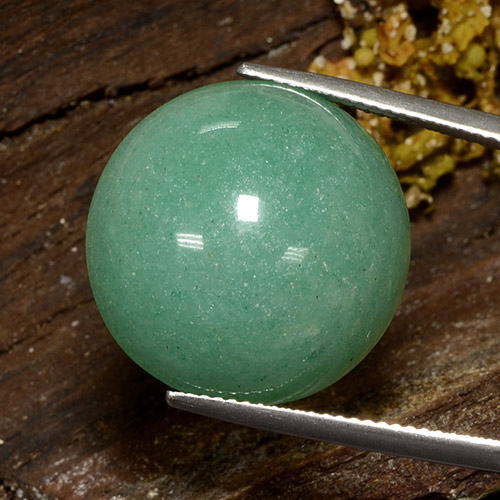 Avventurina naturale verde da 24,49 ct, taglio rotondo, opaco