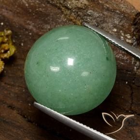 Avventurina Verde muschio pallido naturale da 25.70 ct, Rotondo, Opaco