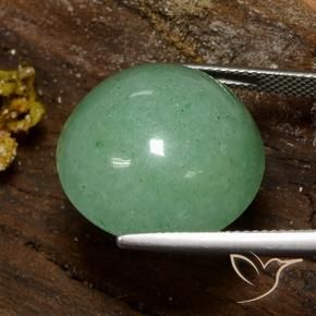 Avventurina Verde muschio pallido naturale da 25.70 ct, Rotondo, Opaco