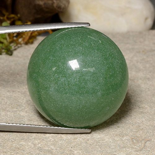 46.56ct Naturale Verde Pino Avventurina, Rotondo, Traslucido