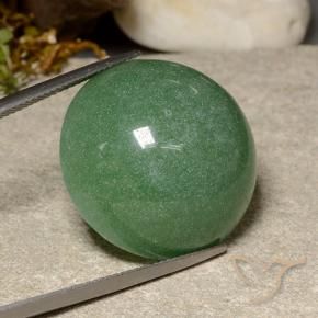 Avventurina Verde Pino naturale da 46.56 ct, Rotondo, Traslucido