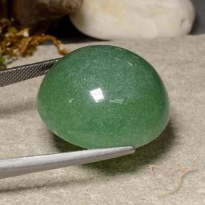 Avventurina Verde scuro naturale da 47.24 ct, Taglio rotondo, Traslucido