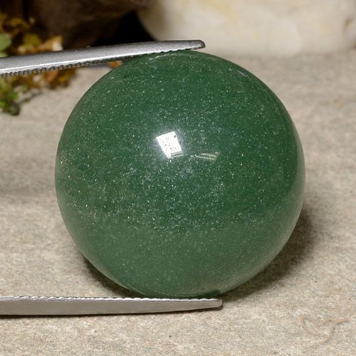 47.09ct Naturale Verde medio Avventurina, Rotondo, Traslucido