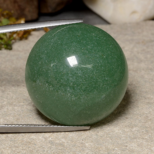 Avventurina naturale verde da 44,80 ct, taglio rotondo, traslucido