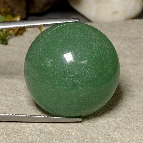 Avventurina naturale verde da 47,47 ct, taglio rotondo, traslucido