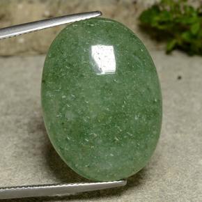 Avventurina naturale verde da 27,80 ct, taglio ovale, traslucido