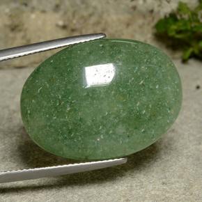 Avventurina naturale verde da 27,80 ct, taglio ovale, traslucido