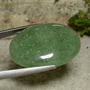 Avventurina naturale verde da 27,80 ct, taglio ovale, traslucido