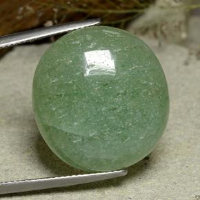 Avventurina Verde medio-chiaro naturale da 27.70 ct, Taglio ovale, Traslucido