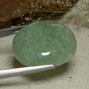 Avventurina Verde medio-chiaro naturale da 27.70 ct, Taglio ovale, Traslucido