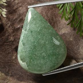 Avventurina naturale verde da 18,14 ct, taglio a pera, traslucido