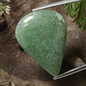 Avventurina naturale verde da 18,14 ct, taglio a pera, traslucido