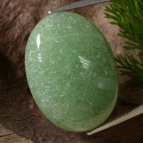 Avventurina naturale verde da 34,85 ct, taglio ovale, traslucido