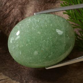 Avventurina naturale verde da 34,85 ct, taglio ovale, traslucido