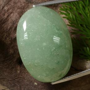 Avventurina naturale verde da 34,82 ct, taglio ovale, traslucido