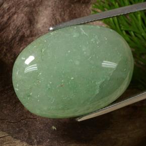 Avventurina naturale verde da 34,82 ct, taglio ovale, traslucido