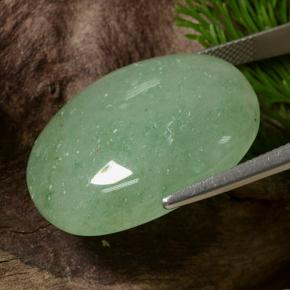 Avventurina naturale verde da 34,82 ct, taglio ovale, traslucido