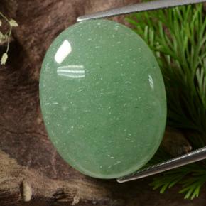 Avventurina naturale verde da 35,77 ct, taglio ovale, traslucido