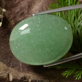 Avventurina naturale verde da 35,77 ct, taglio ovale, traslucido